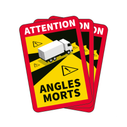 Skilt Angles Morts klistermrker til lastbil og bus (blindvinkel) pk a 3 stk