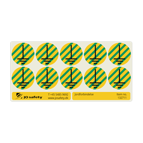 Skilt Etiketter runde Jordforbindelse ark a 10 stk 