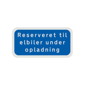Skilt Undertavle Reserveret til elbiler under opladning