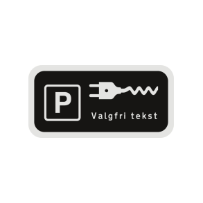 Skilt Privatretlig sort med valgfri tekst Parkering med elbil UE