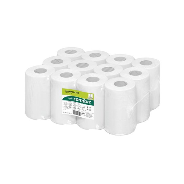 Satino Mini Centerrulle 1-lags Comfort aft�rringspapir 120 m pk a 12 rl