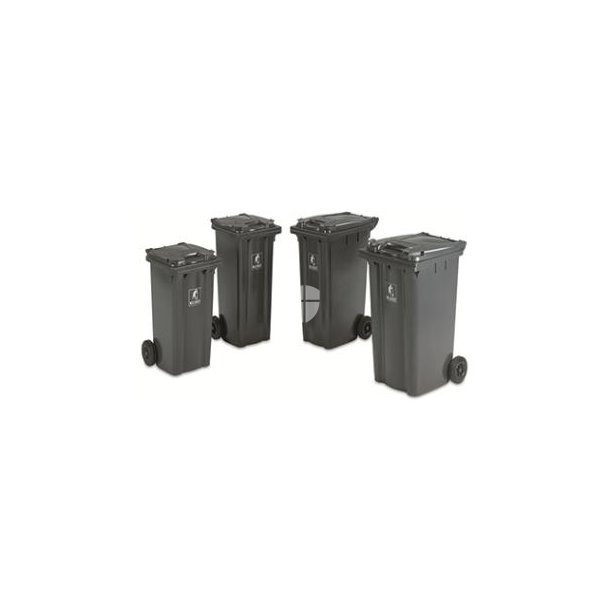 Affaldscontainer HDPE plast 80 l sort gr 2 hjul