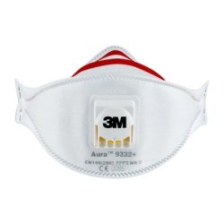 3M 9332+ Aura FFP3D Maske med Ventil pk a 10 stk