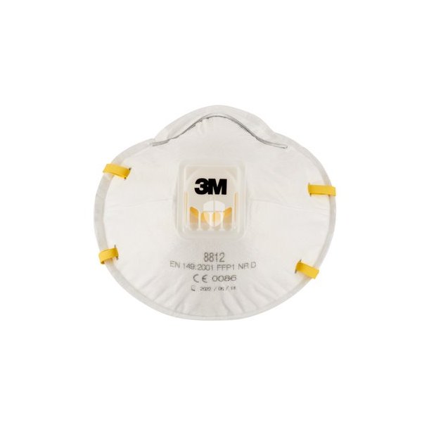 3M 8812 FFP1D Maske med ventil pk a 10 stk - Filtrerende ansigtsmasker Safety Nordic ApS