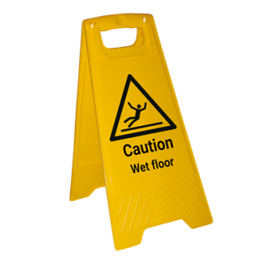 Skilt Fritstende Advarsel Caution wet floor