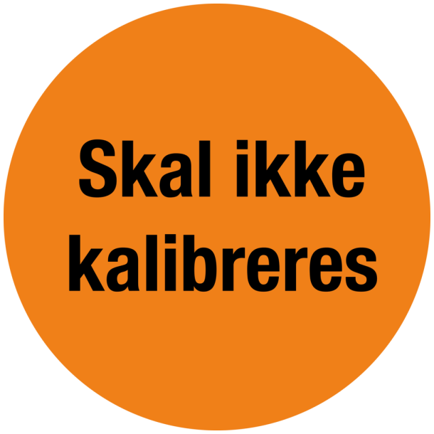 Skilt Skal ikke kalibreres Etiketter - Selvkl�bende Vinyl Ark � 10 stk.