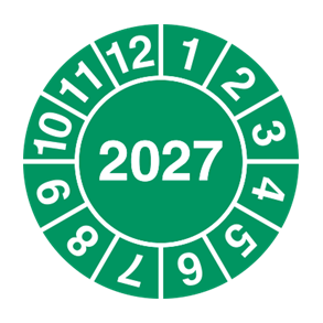 Skilt Kalibreringsmrker r 2027  30mm Selvklbende vinyl pk a 10 stk