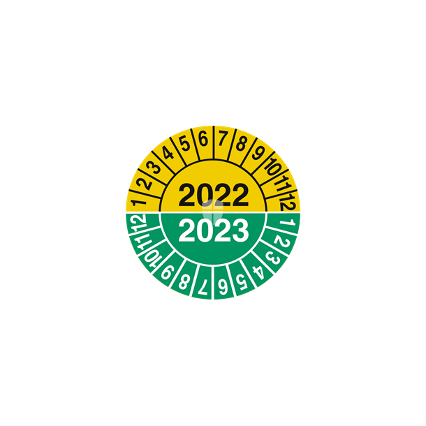 Skilt Kalibreringsmrker r 2022-2023  30mm Selvklbende vinyl pk a 10 stk