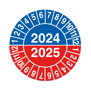 Skilt Kalibreringsmrker r 2024-2025  30mm Selvklbende vinyl pk a 10 stk