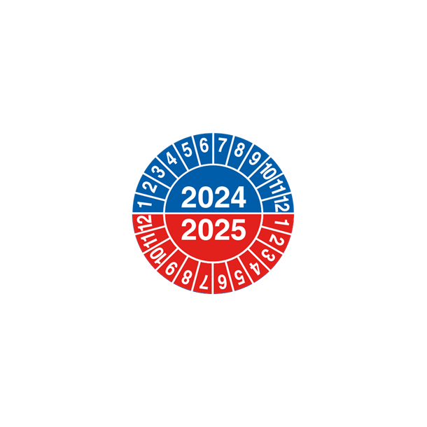 Skilt Kalibreringsm�rker �r 2024-2025 � 30mm Selvkl�bende vinyl pk a 10 stk