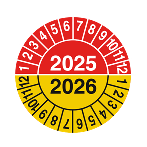 Skilt Kalibreringsmrker r 2025-2026  30mm Selvklbende vinyl pk a 10 stk