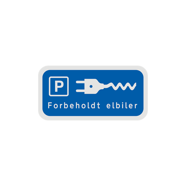 Skilt UE 33,4 Undertavle Parkering forbeholdt elbiler og elbil Symbol