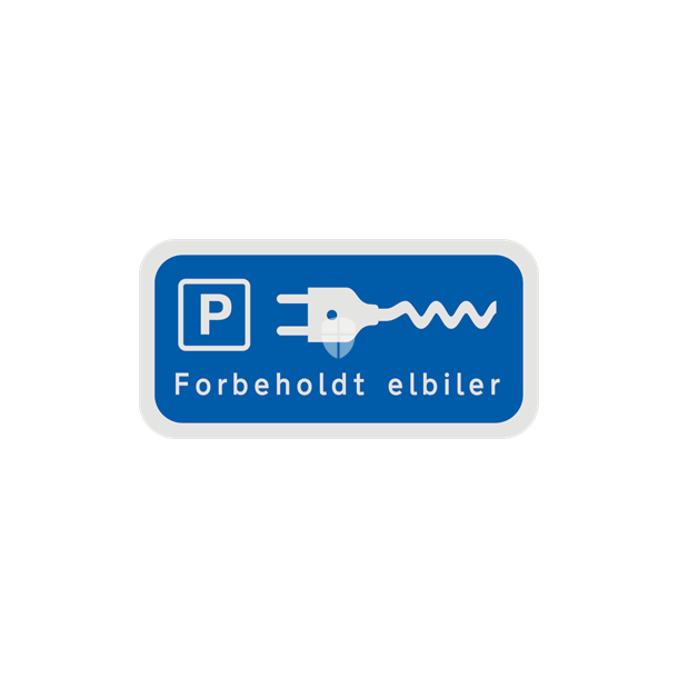 Skilt UE 33,4 Undertavle Parkering forbeholdt elbiler og elbil Symbol