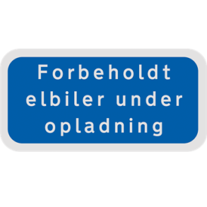 Skilt Undertavle Forbeholdt til elbiler under opladning