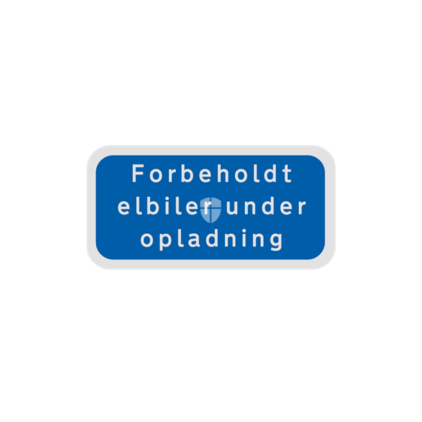 Skilt Undertavle Reserveret til elbiler under opladning