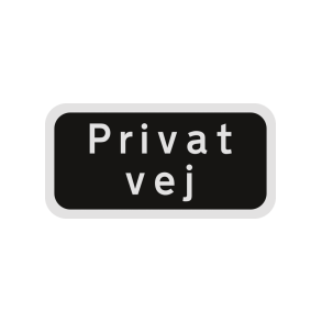 Skilt sort privatretlig Privat vej