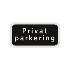 Skilt sort privatretlig Privat parkering