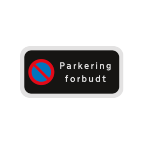 Skilt sort privatretlig Parkering forbudt