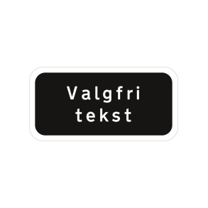 Skilt Privatretlig sort undertavle med valgfri tekst - 3mm alu-sandwichplade