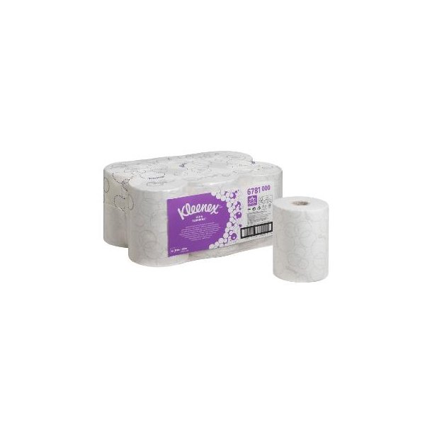 Kimberly-Clark 6781 H�ndkl�derulle Kleenex Ultra Slimroll hvid 100m 2 lag krt a 6 rl