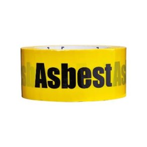 Tape Asbest negativ tryk gul PP 48mmx66m 32my 
