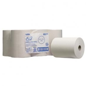 Kimberly-Clark 6657Hndklderulle Scott Slimroll Airflex hvid 165m 1 lag pk a 6 rl