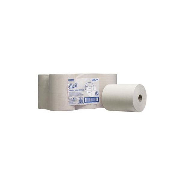 Kimberly-Clark 6657Hndklderulle Scott Slimroll Airflex hvid 165m 1 lag pk a 6 rl