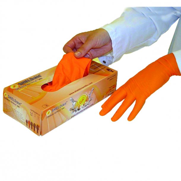 ShieldSkin Orange Nitrile 260 Handske pk a 90 stk