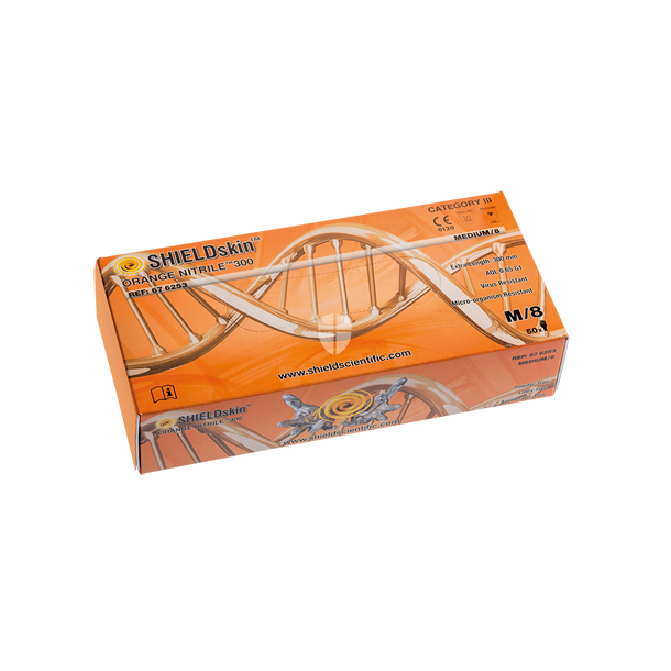 ShieldSkin Orange Nitrile 300 Handske pk a 50 stk