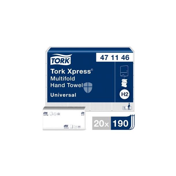 Tork Universal H2 Xpress Multifold Hndkldeark pk a 20