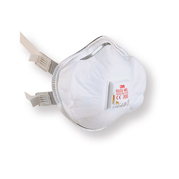 3M 8835+ st�vmaske indvendig t�tningskant og ventil FFP3 R D pk a 5 stk