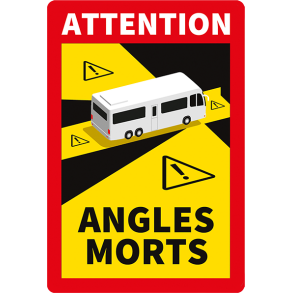 Skilt Angles Morts klistermrker til lastbil og bus (blindvinkel) pk a 3 stk