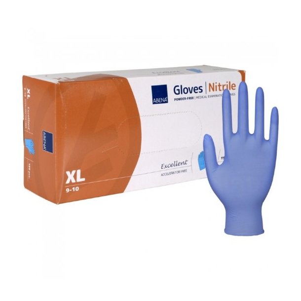 ABENA Unders�gelseshandske Classic bl� nitril pudderfri pk a 100 stk