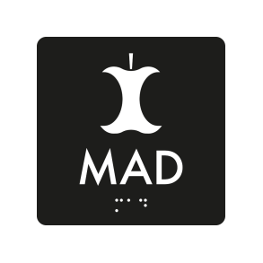 Skilt Madaffald Taktil affaldsskilt 0,4 mm plast 80 x 80 mm