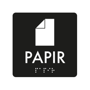 Skilt Papir Taktil affaldsskilt 3 mm akryl 80 x 80 mm