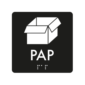 Skilt Pap Taktil affaldsskilt 3 mm akryl 80 x 80 mm