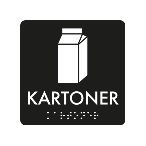 Skilt Mad- og drikkekartoner Taktil affaldsskilt 0,4 mm plast 80 x 80 mm