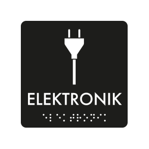 Skilt Elektronik Taktil affaldsskilt 3 mm akryl 80 x 80 mm