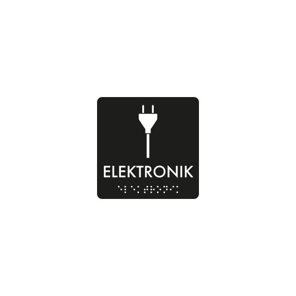 Skilt Elektronik Taktil affaldsskilt 3 mm akryl 80 x 80 mm
