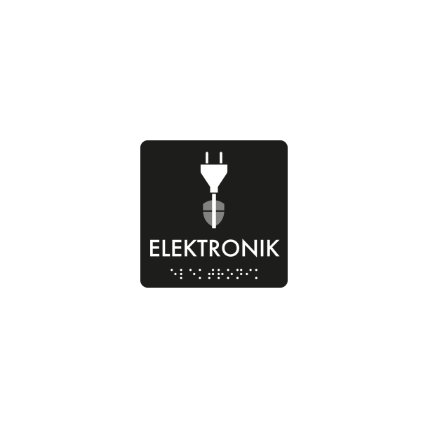 Skilt Elektronik Taktil affaldsskilt 3 mm akryl 80 x 80 mm