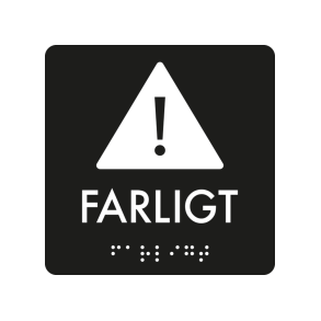 Skilt Taktil affaldsskilt Farligt affald 3 mm akryl 80 x 80 mm