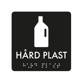 Skilt Hrd plast Taktil affaldsskilt 0,4 mm plast 80 x 80 mm