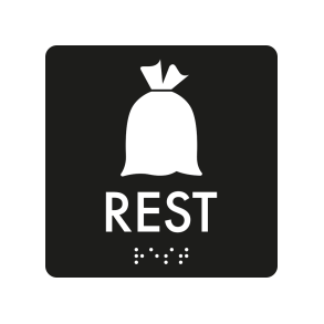 Skilt Restaffald Taktil affaldsskilt 0,4 mm plast 80 x 80 mm