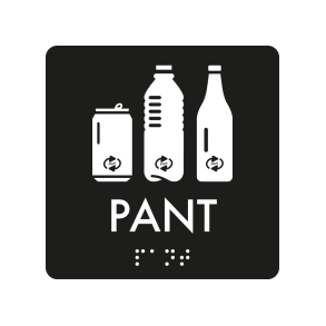 Skilt Pant Taktil affaldsskilt 0,4 mm plast 80 x 80 mm