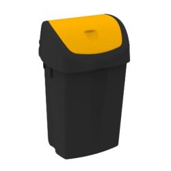 Affaldsspand 50l 310 x 400 x 640 mm sort med farvekodet vippelg