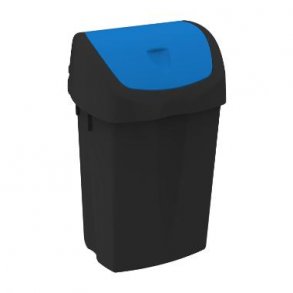 Affaldsspand 50l 310 x 400 x 640 mm sort med farvekodet vippelg
