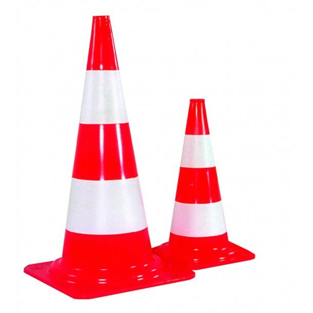 Afm�rkningskegle r�d hvid h�jde 75cm