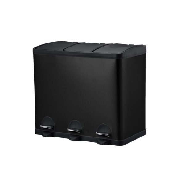 Atlantic Affaldsstation 3x15l med pedall�g sort