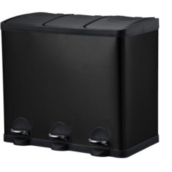 Pacific Affaldsstation 3x20l med pedallg sort