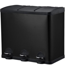 Pacific Affaldsstation 3x20l med pedallg sort